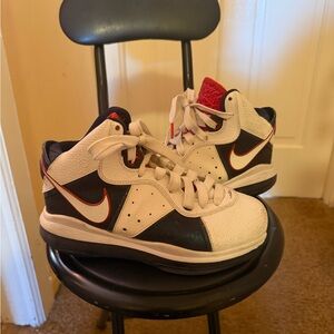 Nike Kids White and Red Sneakers